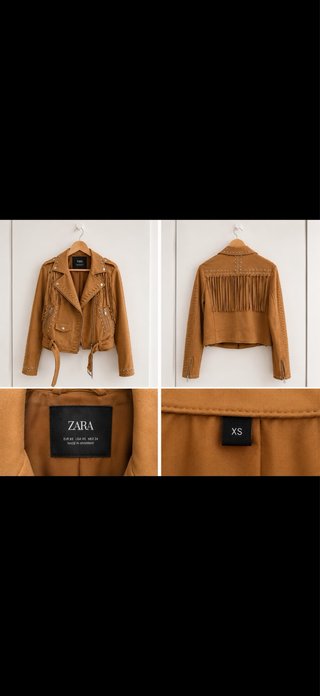 Giubbotto Zara con frange e borchie Taglia XS