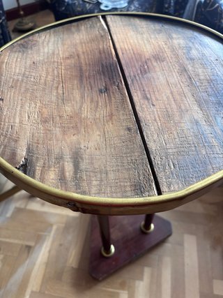 Mesa auxiliar vintage madera y metal
