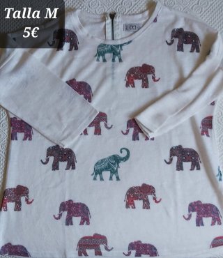 Jersey fino estampado elefantes Talla M