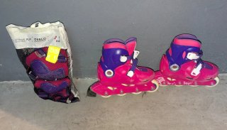 Patines en línea Oxelo niña con protecciones