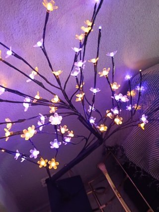 Árbol de luces decorativo flor morada