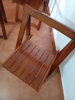 4 Sillas Madera Maciza Plegables
