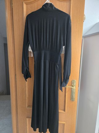 Vestido Zara Plisado Lazo Negro Nuevo