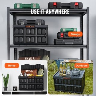 Scatole di Stoccaggio Pieghevoli con Coperchio, 45L 3 Pacchetti, Scatole di Plastica Impilabili e Pieghevoli con Maniglie, Grandi Contenitori Resistenti per Abbigliamento, Giocattoli, Libri, Snack, Scarpe e Organizzazione