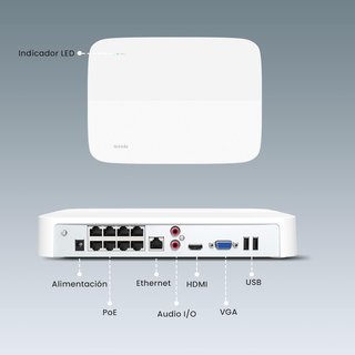 Tenda NVR 4K PoE grabador vigilancia