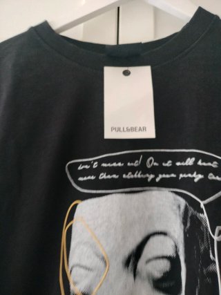 Camiseta Pull&Bear Negra Talla XL