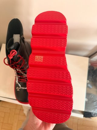 Botas Plataforma Góticas Alternativas Negro y Rojo