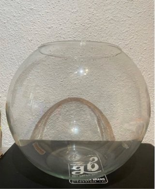 Pecera redonda de cristal