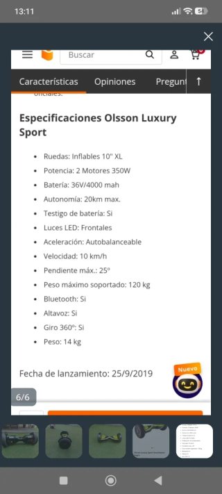 Hoverboard Eléctrico Olsson