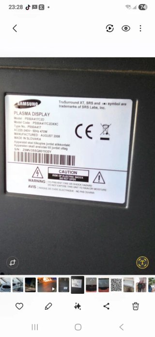 Televisor Samsung Negro de grandes dimensiones