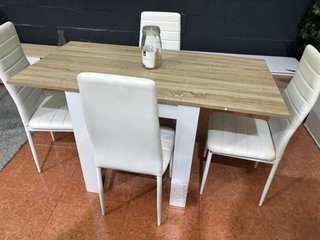 Mesa comedor extensible con 4 sillas blanco