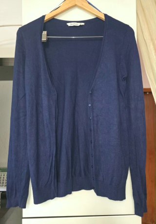 Chaqueta de punto azul marino Stradivarius Talla L