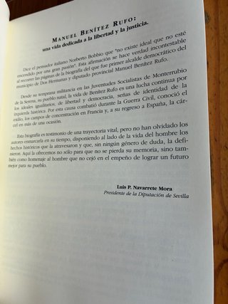 Manuel Benitez Rufo su vida y su tiempo