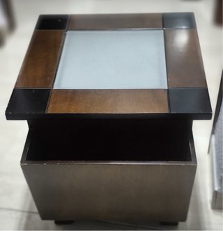 Mesita de salón madera y cristal