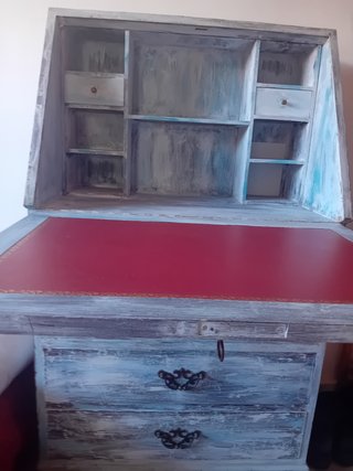 Escritorio Secretar de Madera y Piel