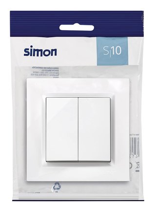 Simon interruptor conmutador doble blanco