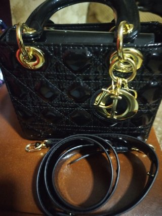 Borsa Lady Dior nera e oro media