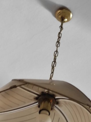 Lampadario vintage anni 70 fiore marrone