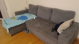 Sofá 2 plazas chaise longue gris