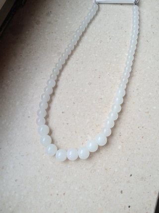 Collana donna bigiotteria palline bianche