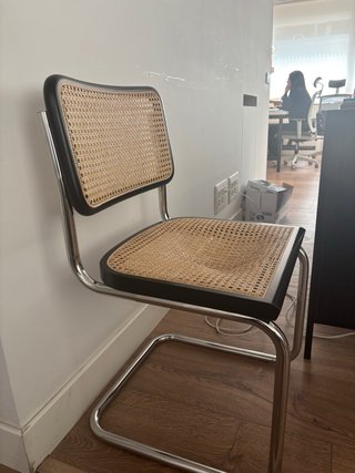 2 Sedie Vintage in Rattan e Metallo
