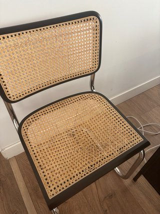 2 Sedie Vintage in Rattan e Metallo
