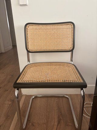 2 Sedie Vintage in Rattan e Metallo
