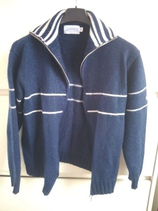 Cardigan blu navy maglia lana con zip a.c.c