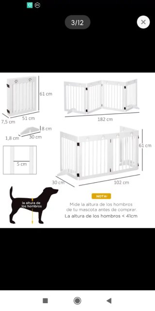 Barrera seguridad plegable 4 paneles