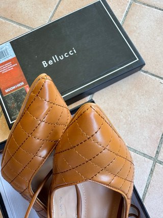 Décolleté donna marroni con lacci