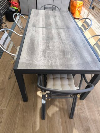 Mesa extensible terraza o interior metal y madera