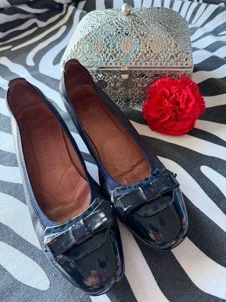 Bailarinas Hispaniatas Piel Azul Talla 36