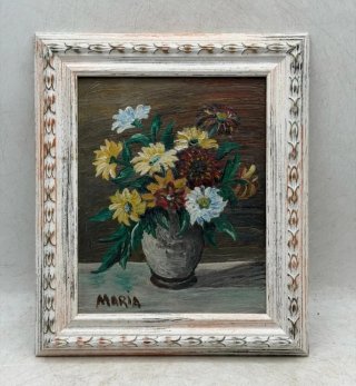 Cuadro Óleo Flores Jarrón 23x16cm ADMITE OFERTAS