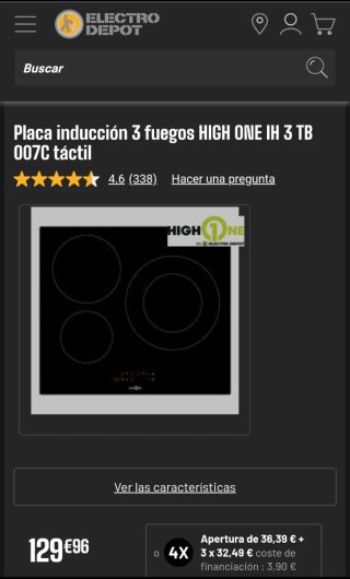 Vitrocerámica de inducción HIGH 1N