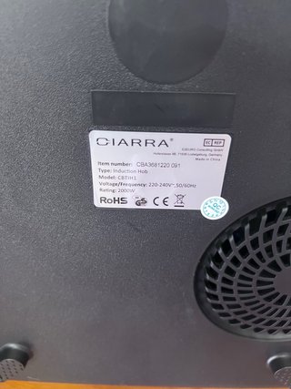 Placa de Indução Ciarra Vidro Cerâmico
