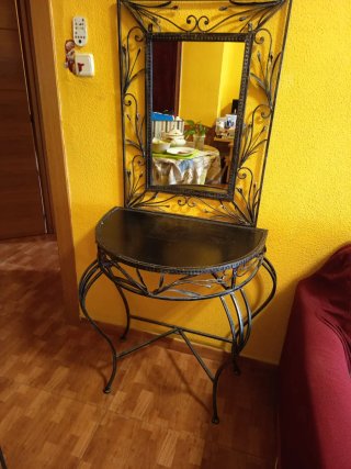 Mueble recibidor forja con espejo