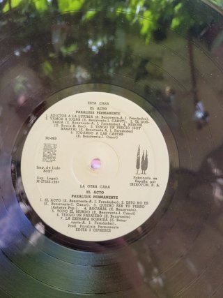 Parálisis Permanente El Acto LP 1982 Punk Rock.
