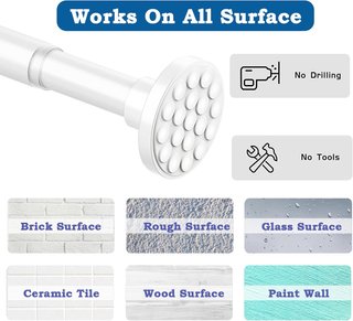 Barra Cortina Extensible Blanca 90-140 cm