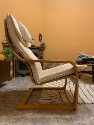 Sillón Poäng Ikea Madera y Tela Beige