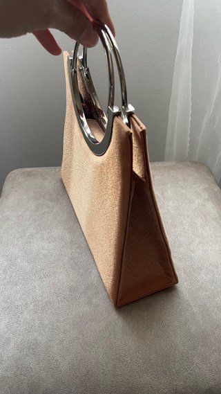 Bolso de fiesta naranja y plateado