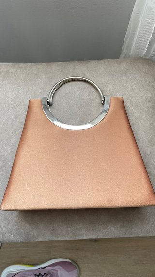 Bolso de fiesta naranja y plateado