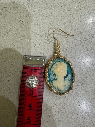 Set gioielli collana + orecchini cammeo azzurro
