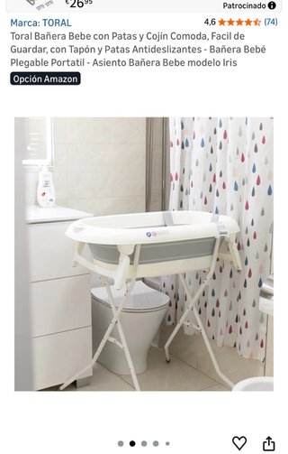 Bañera bebé Toral con soporte y 2 cojines