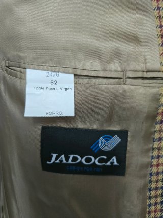Chaqueta de cuadros beige y multicolor