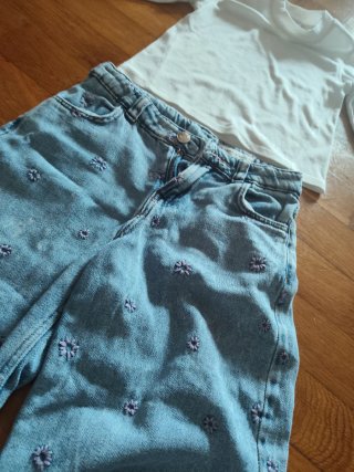 Pantalón Campana Niña T9/10 CAMISETA BLANCA REGALO