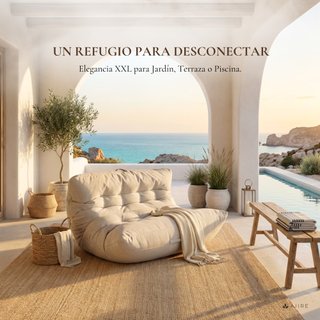Puff XXL da Giardino Beige