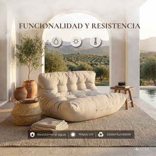 Puff XXL da Giardino Beige
