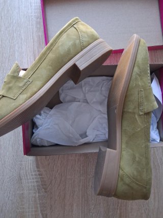 Mocasines mujer gamuza verde talla 40