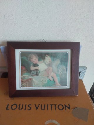 Quadro decorativo con cornice in legno