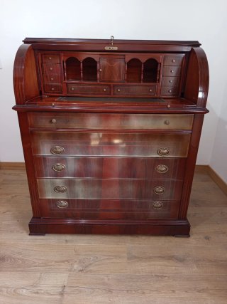 Escritorio Buró Secreter Antiguo Persiana Madera
